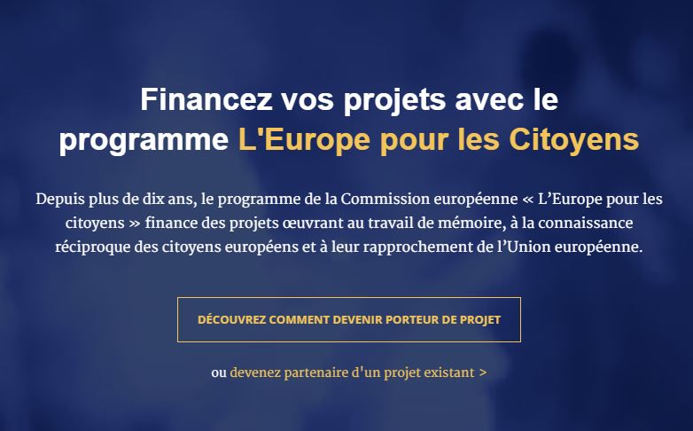 Financez vos projets avec "L'Europe pour les citoyens"