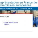 Représentation en France de la Commission européenne : nouvelle lettre d'information